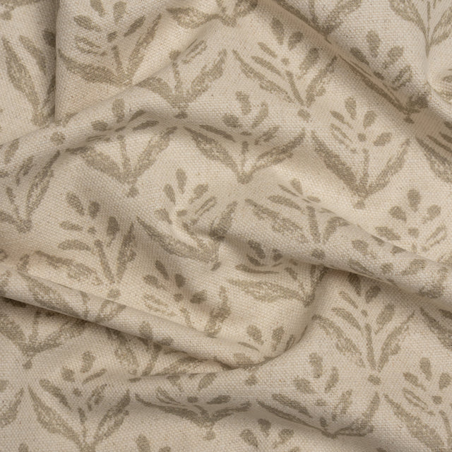 Cotton and Linen Canvas Print - Sand Simple Flowers - British Imported