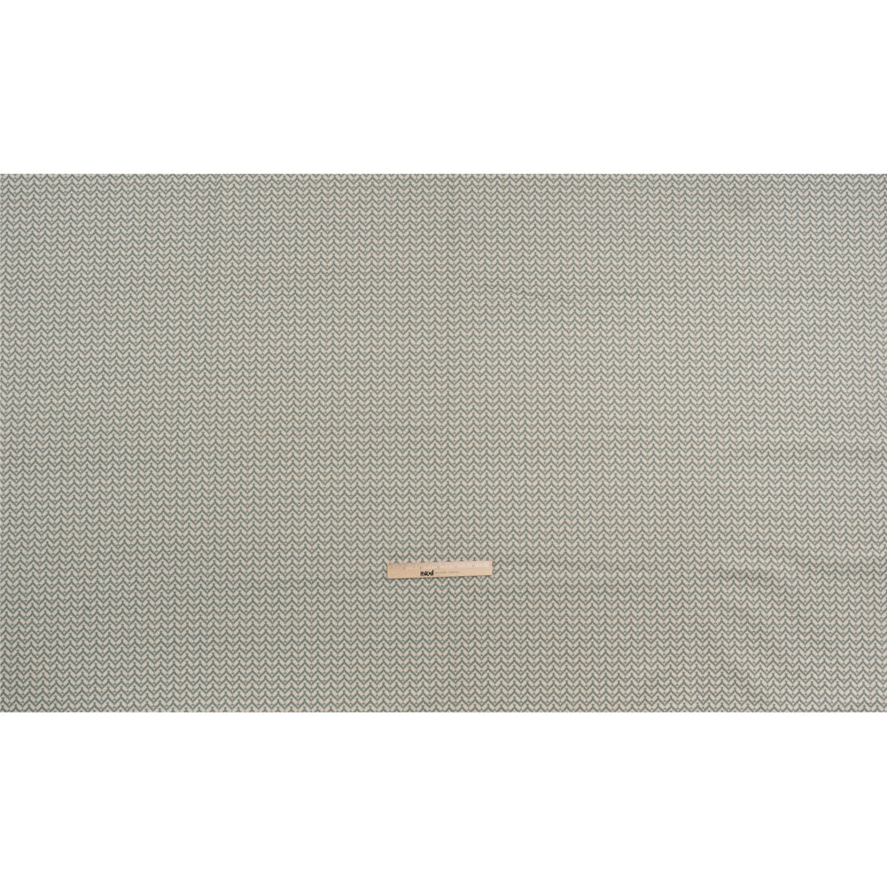 Cotton and Linen Canvas Print - Aegean Leafy Chevrons - British Imported Full