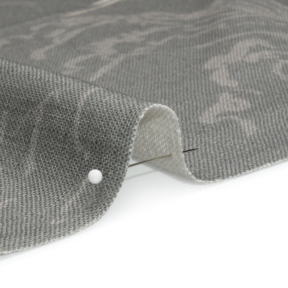 Viscose and Linen Drapery Woven Print - Steel Cranes in the Clouds - British Imported Detail