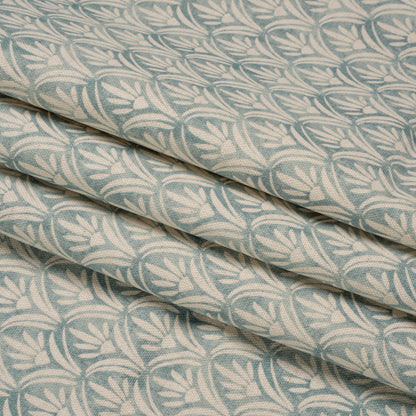 Cotton and Linen Canvas Print - Aegean Floral Arches - British Imported Folded