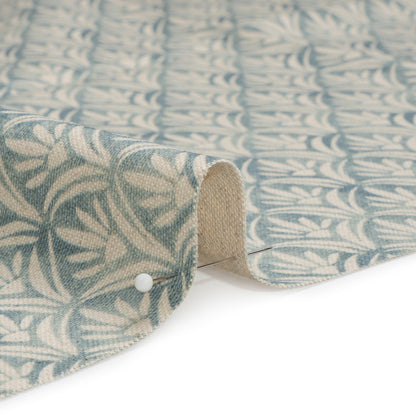 Cotton and Linen Canvas Print - Aegean Floral Arches - British Imported Detail