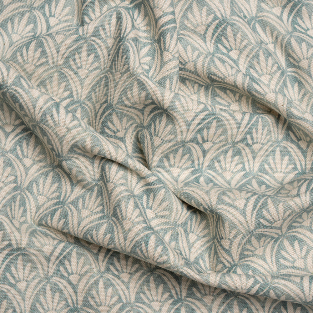 Cotton and Linen Canvas Print - Aegean Floral Arches - British Imported