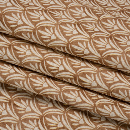 Cotton and Linen Canvas Print - Bronze Floral Arches - British Imported Folded