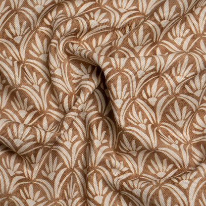 Cotton and Linen Canvas Print - Bronze Floral Arches - British Imported