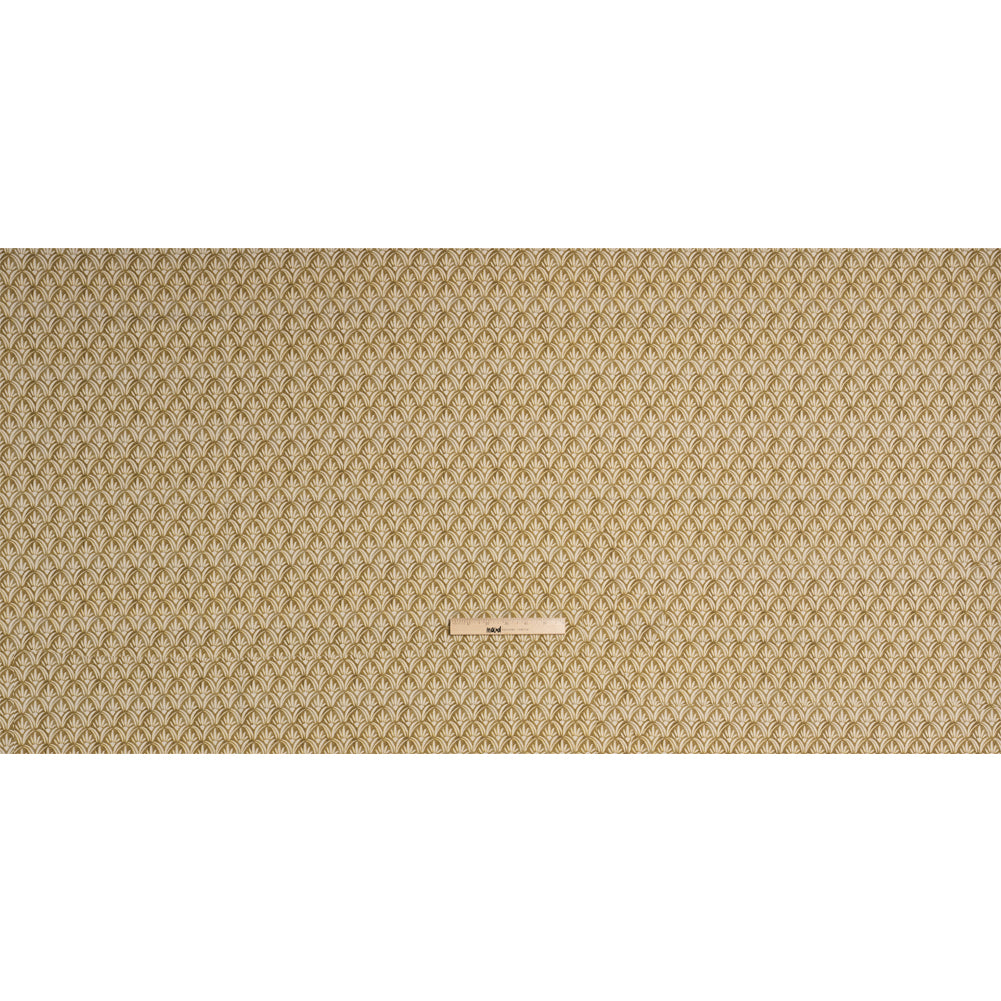 Cotton and Linen Canvas Print - Gold Floral Arches - British Imported Full