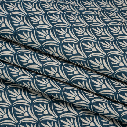 Cotton and Linen Canvas Print - Midnight Floral Arches - British Imported Folded