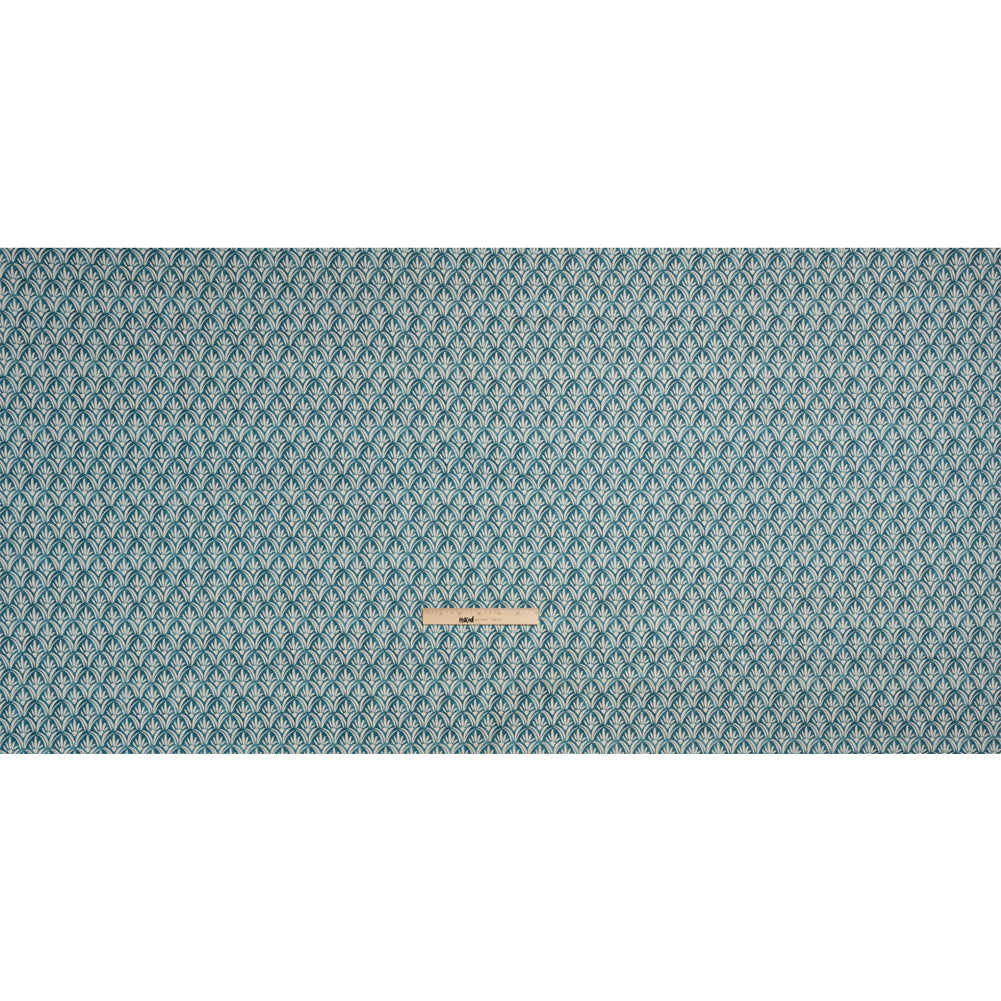 Cotton and Linen Canvas Print - Ocean Floral Arches - British Imported Full