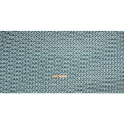 Cotton and Linen Canvas Print - Ocean Floral Arches - British Imported Full