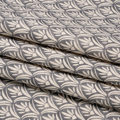 Cotton and Linen Canvas Print - Smoke Floral Arches - British Imported Folded