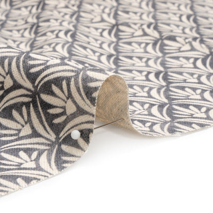 Cotton and Linen Canvas Print - Smoke Floral Arches - British Imported Detail
