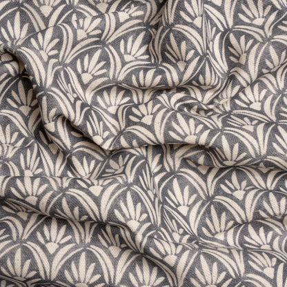 Cotton and Linen Canvas Print - Smoke Floral Arches - British Imported