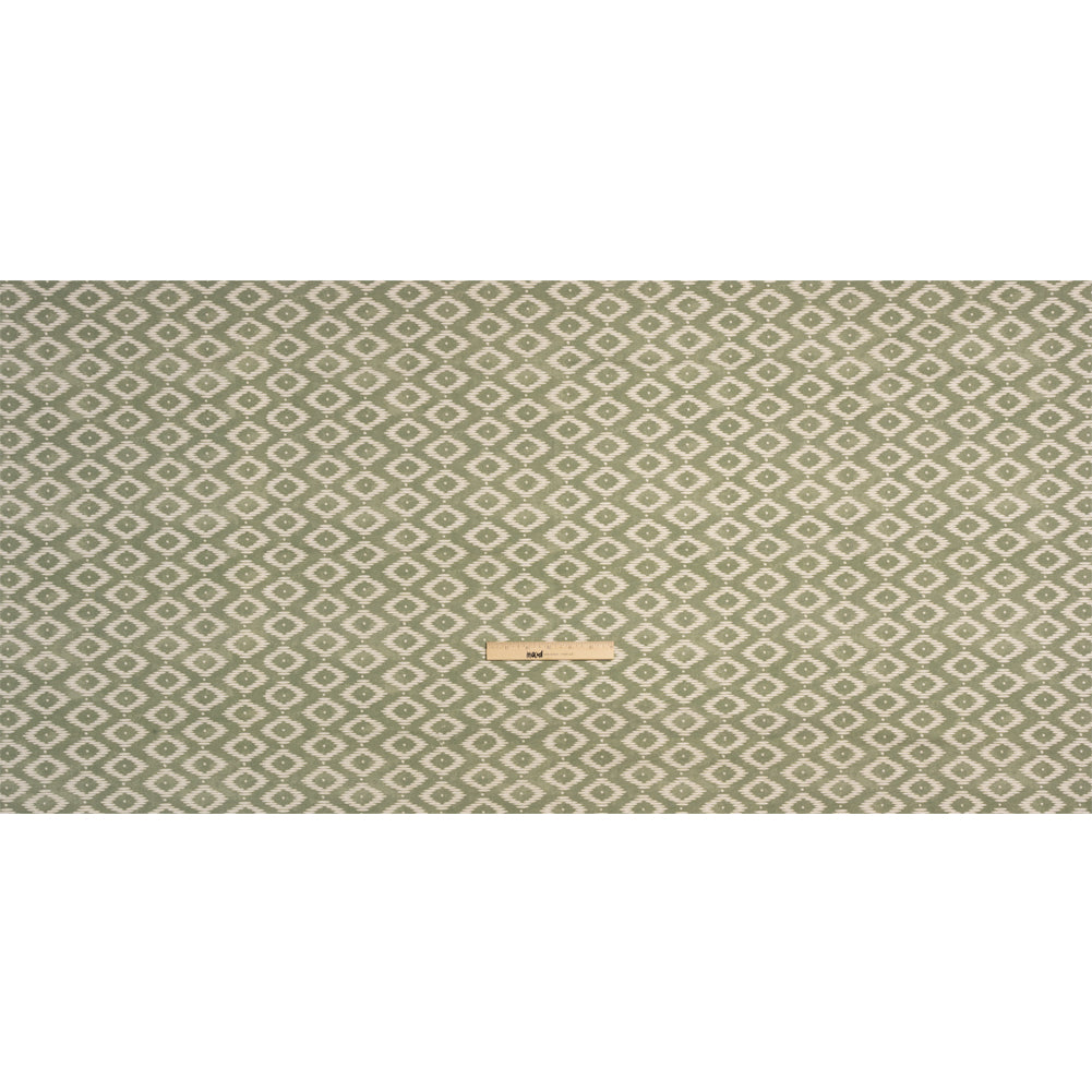 Cotton and Linen Canvas Print - Fern Diamonds and Dots - British Imported Full