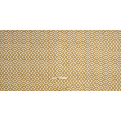 Cotton and Linen Canvas Print - Gold Diamonds and Dots - British Imported Full