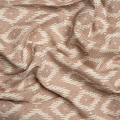 Cotton and Linen Canvas Print - Rose Diamonds and Dots - British Imported
