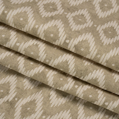 Cotton and Linen Canvas Print - Sand Diamonds and Dots - British Imported Folded