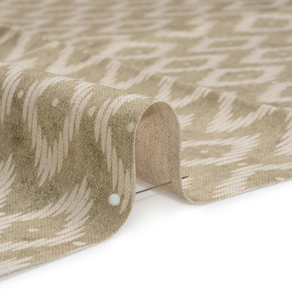 Cotton and Linen Canvas Print - Sand Diamonds and Dots - British Imported Detail