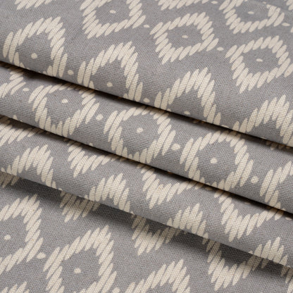 Cotton and Linen Canvas Print - Smoke Diamonds and Dots - British Imported Folded