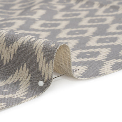 Cotton and Linen Canvas Print - Smoke Diamonds and Dots - British Imported Detail