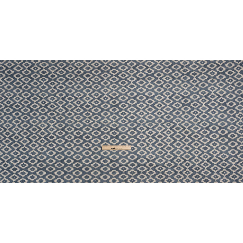 Cotton and Linen Canvas Print - Steel Diamonds and Dots - British Imported Full