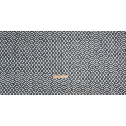 Cotton and Linen Canvas Print - Steel Diamonds and Dots - British Imported Full