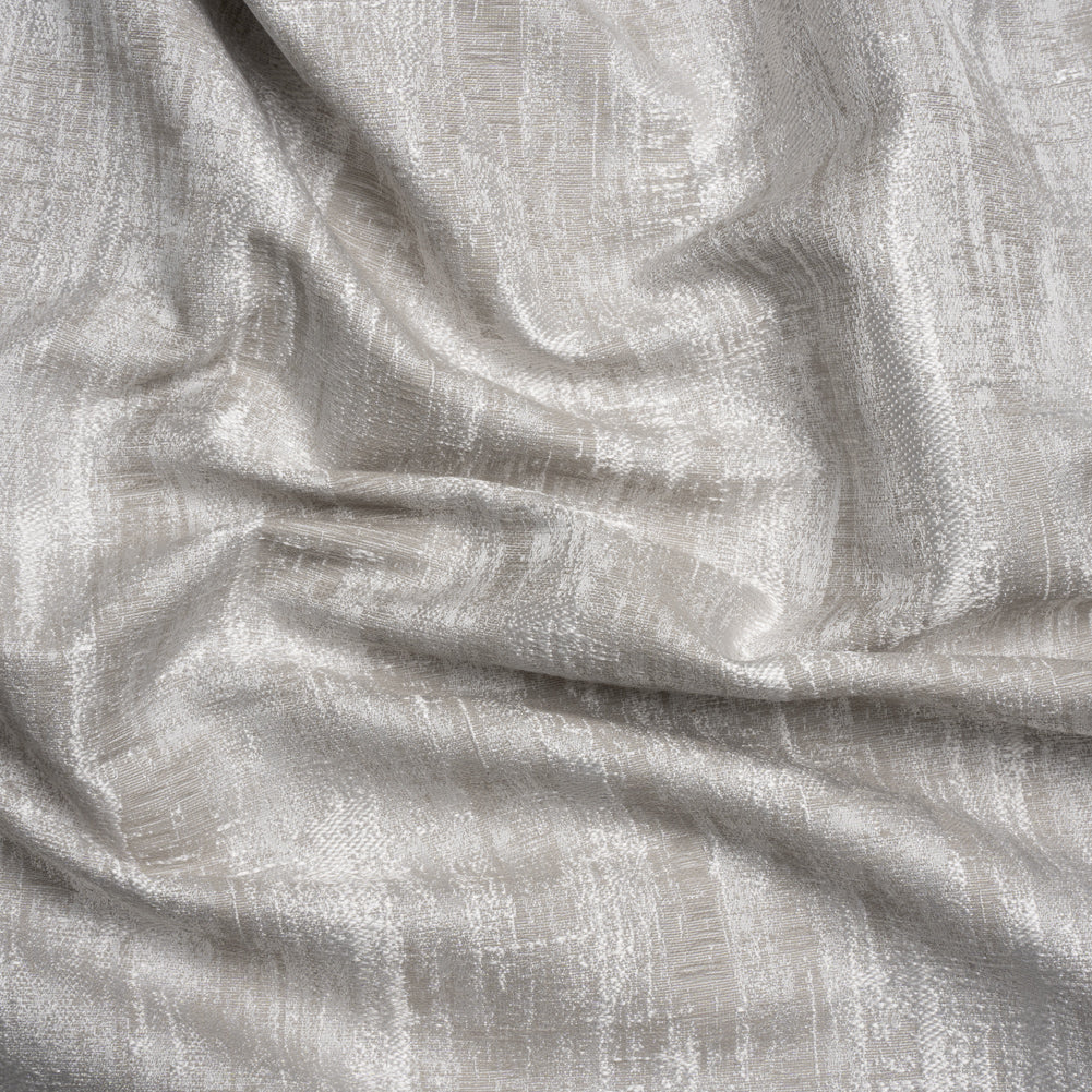 Drapery Jacquard - Silver Distressed Abstract - British Imported