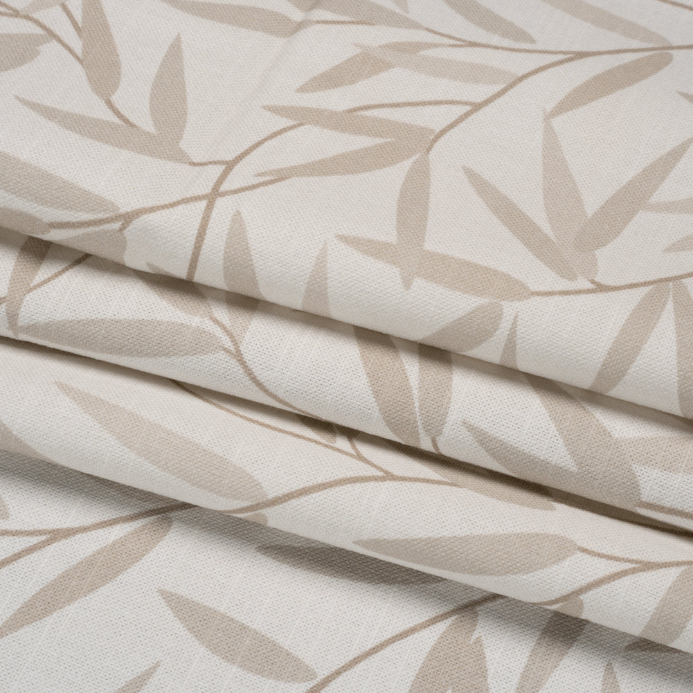 Cotton Canvas Print - Natural Willow Leaves - British Imported Folded