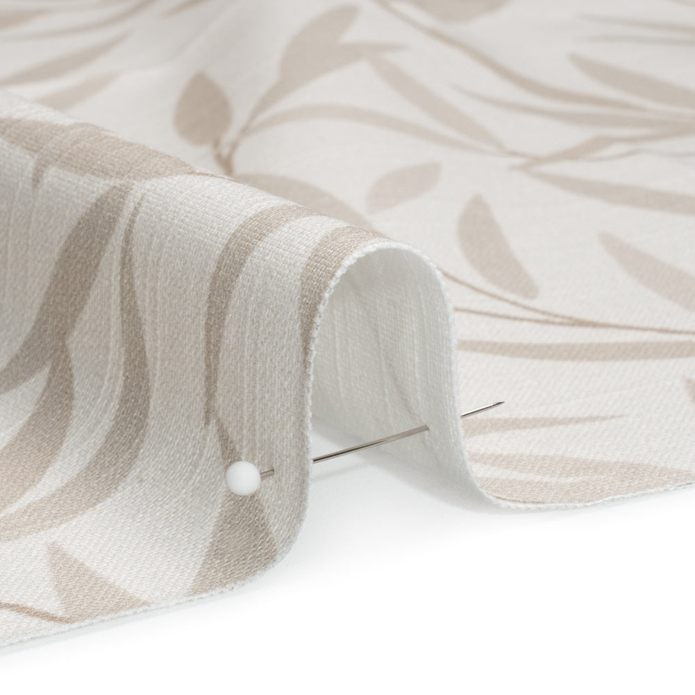 Cotton Canvas Print - Natural Willow Leaves - British Imported Detail