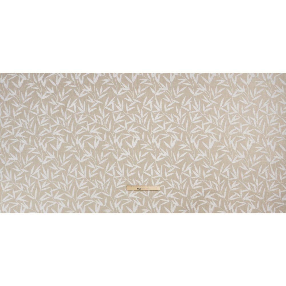 Chenille Drapery Jacquard - Natural Willow Leaves - British Imported Full