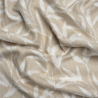 Chenille Drapery Jacquard - Natural Willow Leaves - British Imported