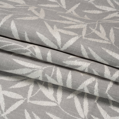 Chenille Drapery Jacquard - Steel Willow Leaves - British Imported Folded