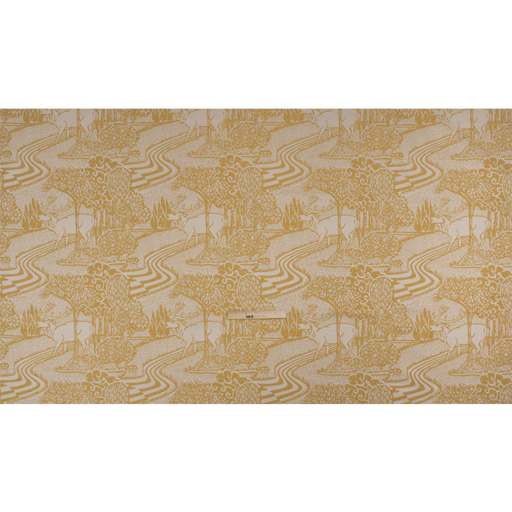 Drapery Jacquard - Ochre Pastoral Scenes - British Imported Full