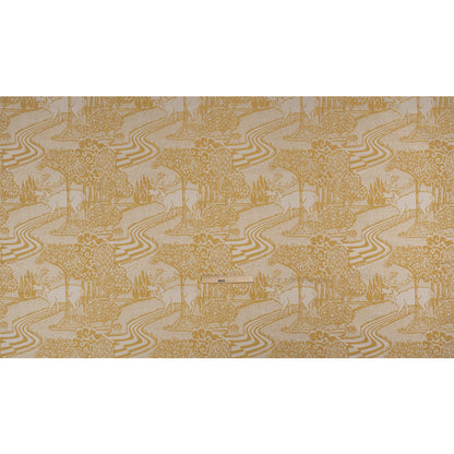 Drapery Jacquard - Ochre Pastoral Scenes - British Imported Full