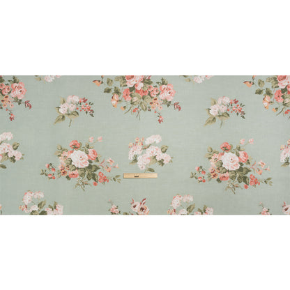 Brushed Cotton Canvas Print - Sage Elegant Floral - British Imported Full