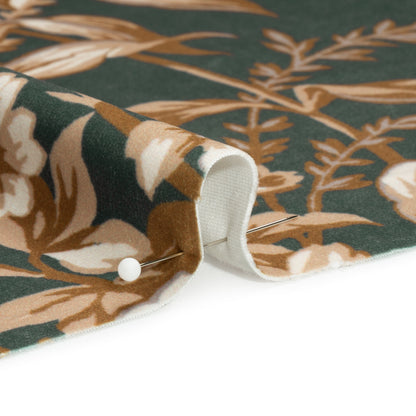 Polyester Microvelvet Print - Fern Floral - British Imported Detail