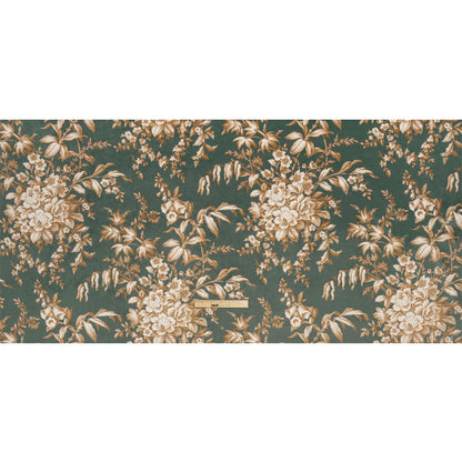 Polyester Microvelvet Print - Fern Floral - British Imported Full