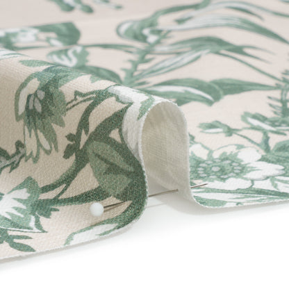 Cotton Canvas Print - Sage Floral Bouquets - British Imported Detail