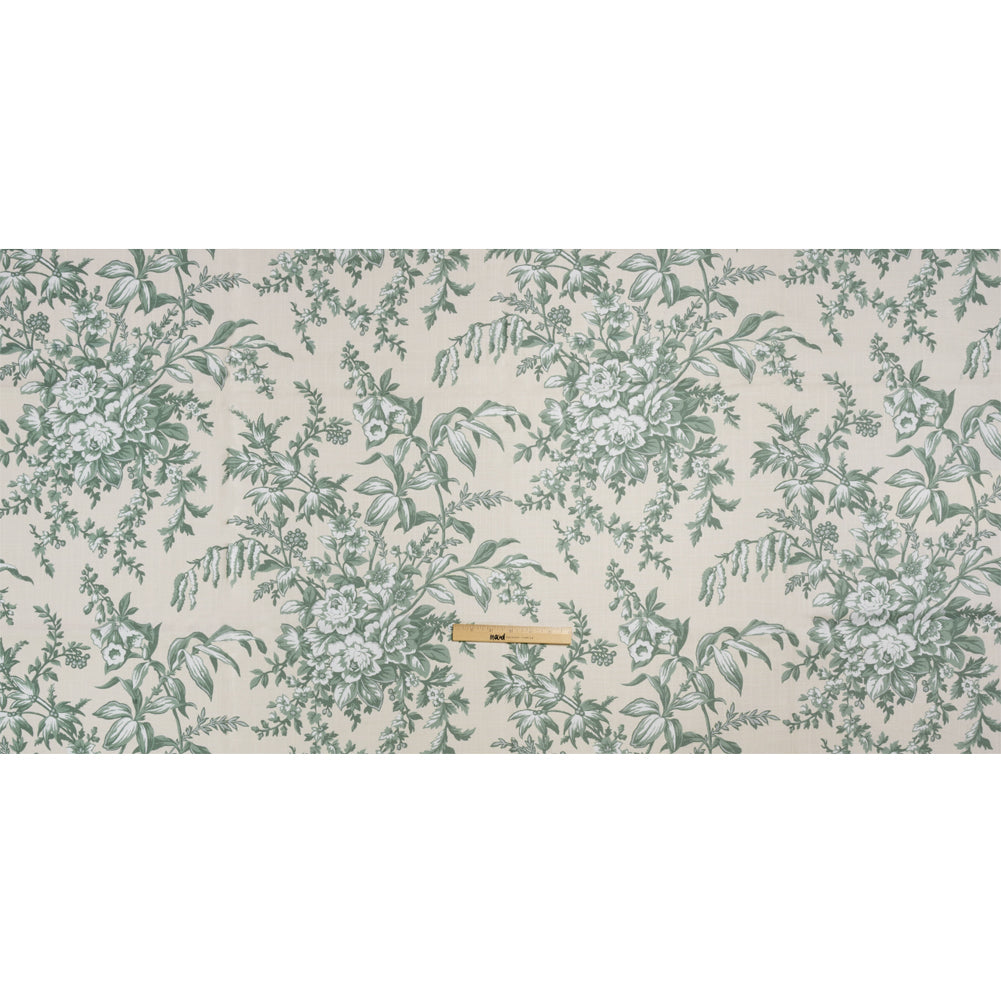 Cotton Canvas Print - Sage Floral Bouquets - British Imported Full