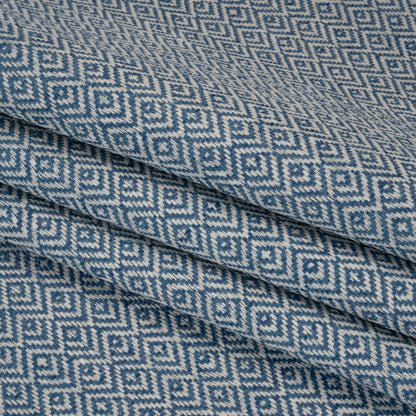 Boucle Drapery Twill - Indigo Birdseye Diamonds - British Imported