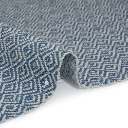 Boucle Drapery Twill - Indigo Birdseye Diamonds - British Imported