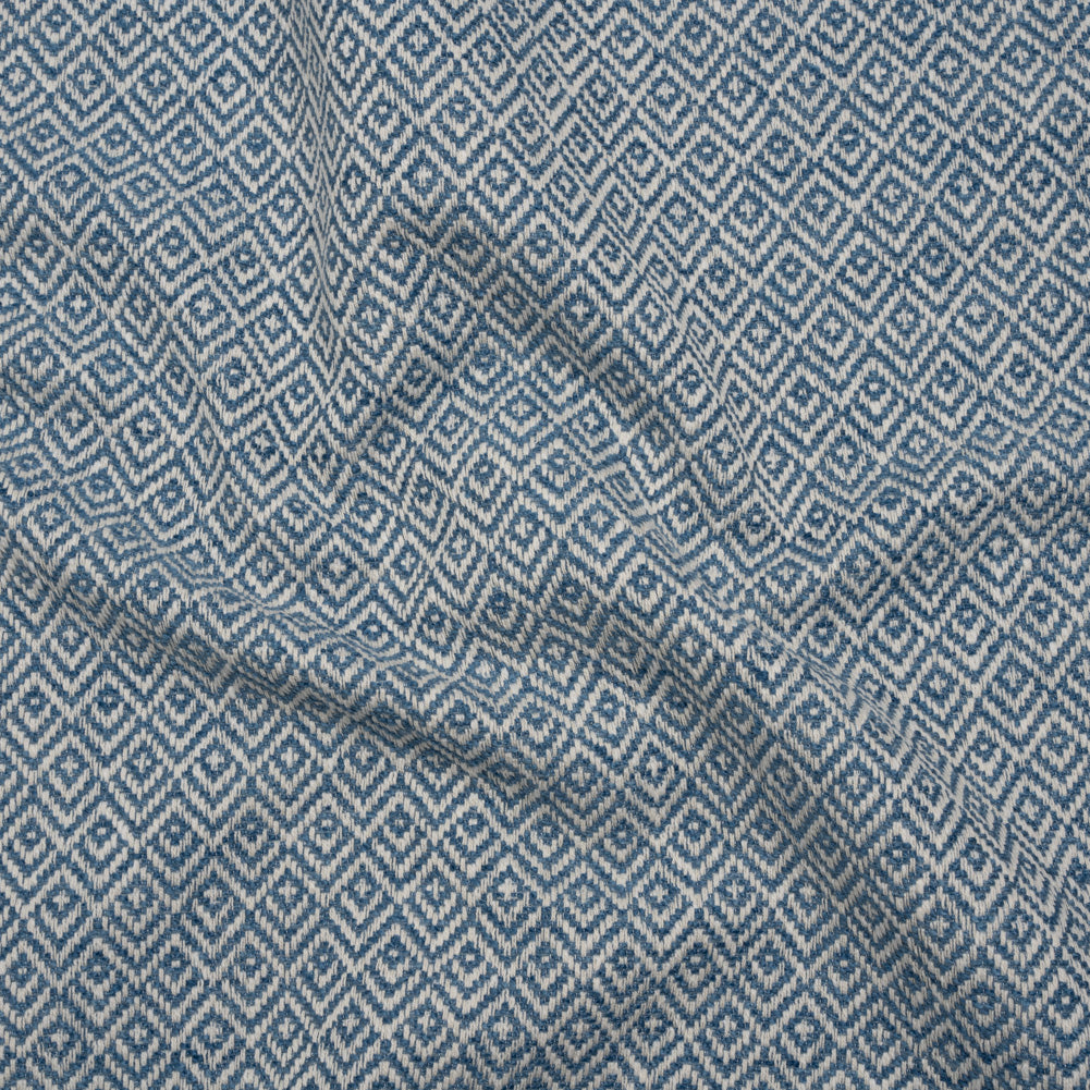 Boucle Drapery Twill - Indigo Birdseye Diamonds - British Imported
