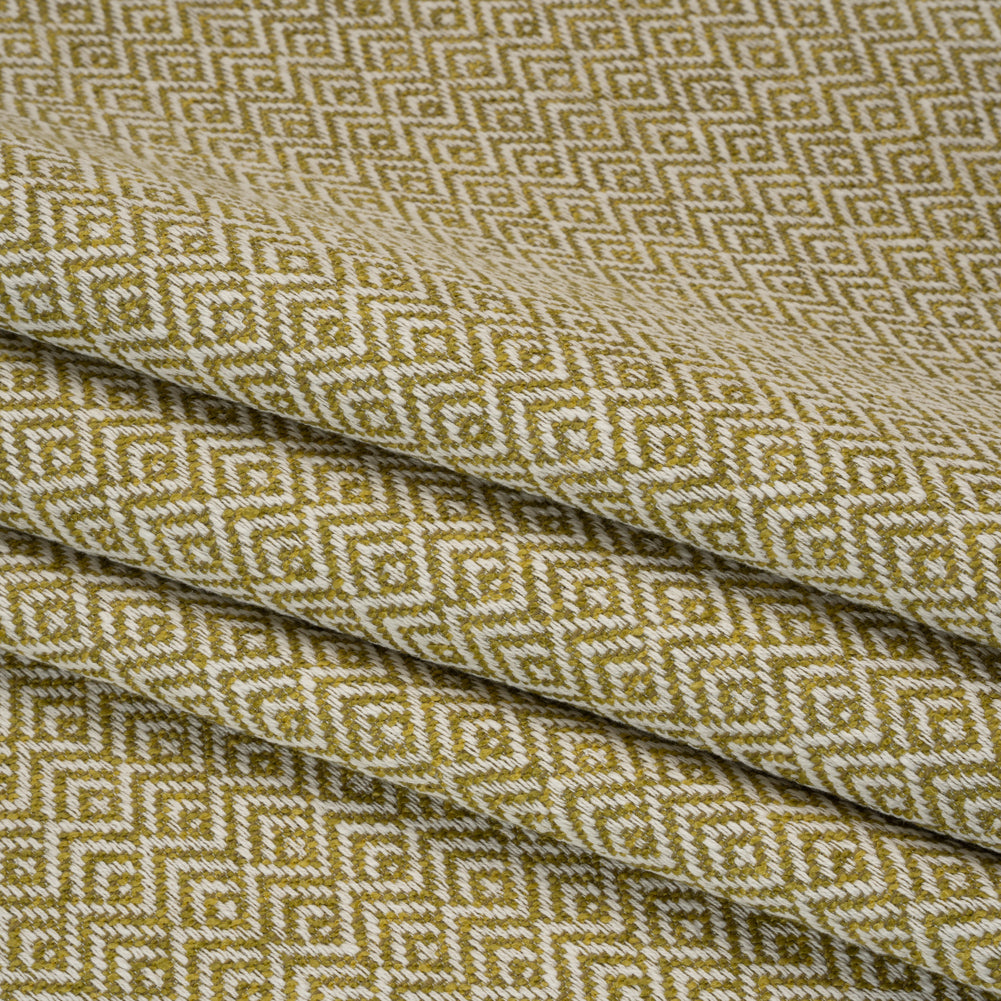 Boucle Drapery Twill - Pear Birdseye Diamonds - British Imported - Folded