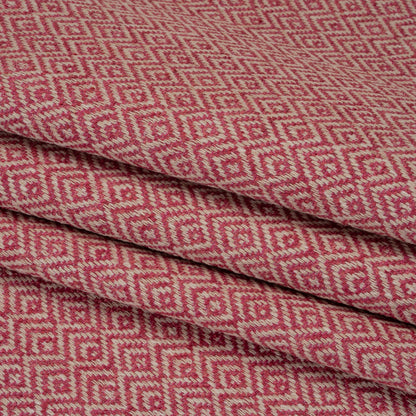 Boucle Drapery Twill - Raspberry Birdseye Diamonds - British Imported