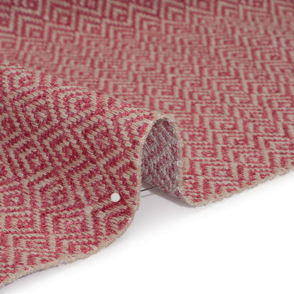 Boucle Drapery Twill - Raspberry Birdseye Diamonds - British Imported