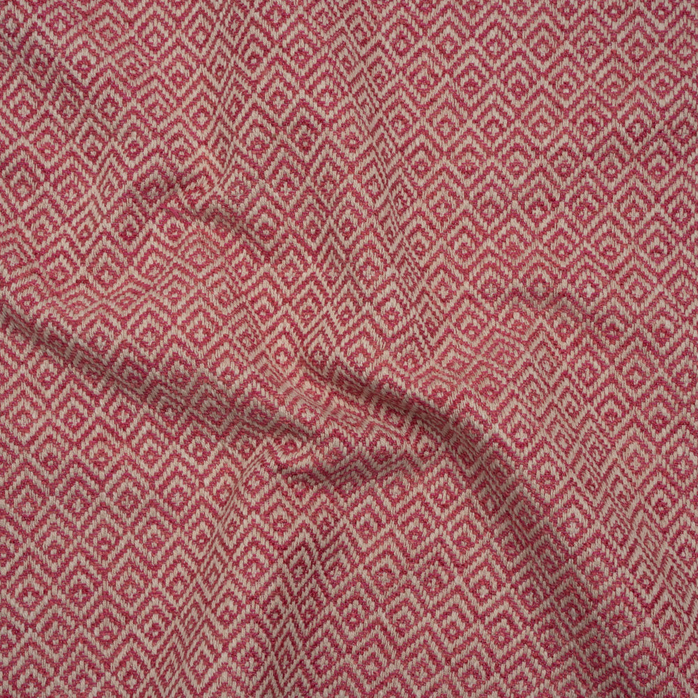 Boucle Drapery Twill - Raspberry Birdseye Diamonds - British Imported
