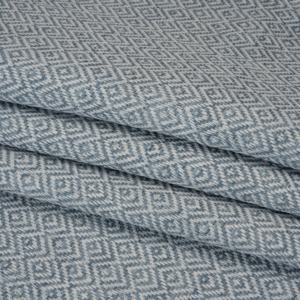 Boucle Drapery Twill - Sky Birdseye Diamonds - British Imported - Folded