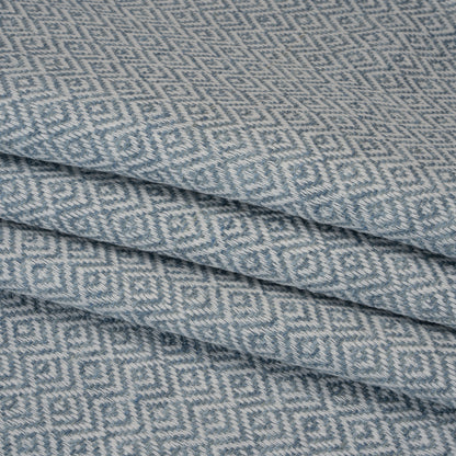 Boucle Drapery Twill - Sky Birdseye Diamonds - British Imported