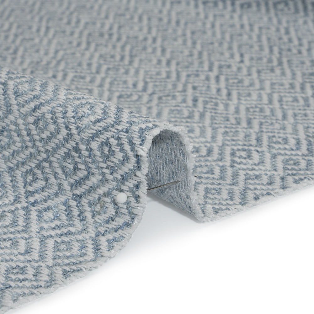Boucle Drapery Twill - Sky Birdseye Diamonds - British Imported - Detail