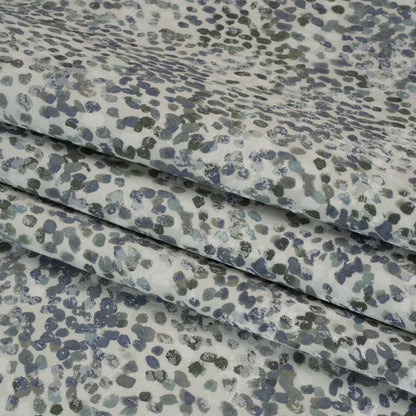 Drapery Jacquard Print - Denim Bouncing Spots - British Imported
