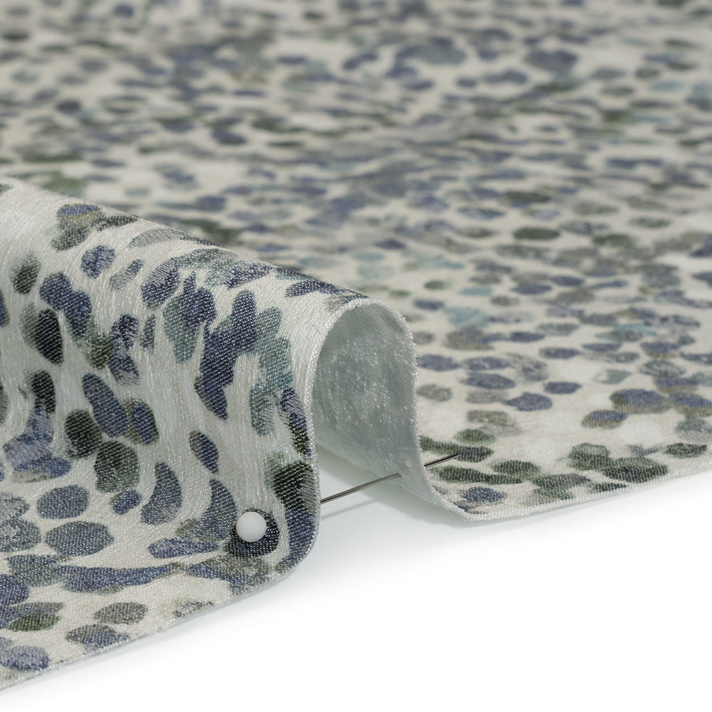 Drapery Jacquard Print - Denim Bouncing Spots - British Imported - Detail