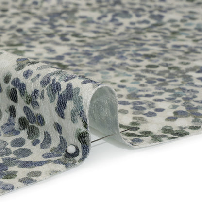 Drapery Jacquard Print - Denim Bouncing Spots - British Imported